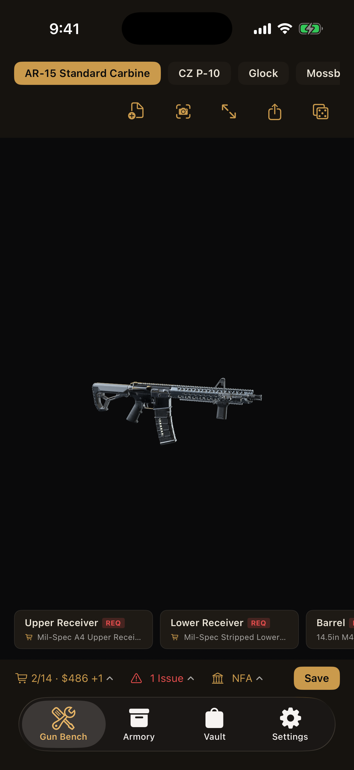 Gear Guy flagging a fitment issue and an NFA signal on a 14.5-inch FSB build
